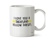 Hippowarehouse I Love You a Thousand Yellow Daisies Printed Mug Cup Ceramic 10oz