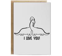 Hippowarehouse I love you - Dinosaur Birthday Card A5 Personalised with envelope for him for her Funny Cards for Men and Women Blank inside option