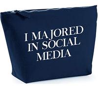 Hippowarehouse I Majored In Social Media printed make up cosmetic wash bag 18x19x9cm