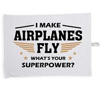 Hippowarehouse I make airplanes fly what's your superpower? Tea Towel Eco Printed Dish Cloth Kitchen accessory 50cmx70cm 100% Cotton