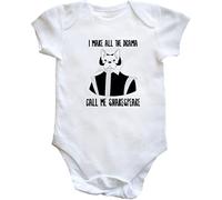Hippowarehouse I make all the drama - Call me Shakespeare - Dog baby vest bodysuit (short sleeve) boys girls