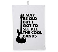Hippowarehouse I may be old but I got to see all the cool bands Tea Towel Eco Printed Dish Cloth Kitchen accessory 50cmx70cm 100% Cotton