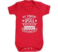 Hippowarehouse I may have small fingers but I've got my Daddy wrapped around them baby vest bodysuit (short sleeve) boys girls
