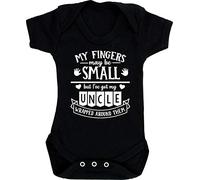 Hippowarehouse I may have small fingers but I've got my Uncle wrapped around them baby vest bodysuit (short sleeve) boys girls
