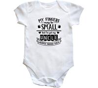 Hippowarehouse I may have small fingers but I've got my Uncle wrapped around them baby vest bodysuit (short sleeve) boys girls