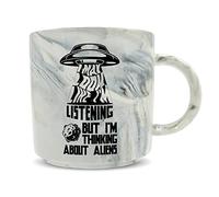 Hippowarehouse i May Look Like I'm Listening but I'm Thinking About Aliens Printed Mug Various Colour Options Ceramic Cup Kitchenware 11oz