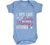 Hippowarehouse I May Look Like My Daddy But I Have My Mummy's Attitude baby vest bodysuit (short sleeve) boys girls