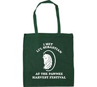 Hippowarehouse I met li'l sebastian at the pawnee harvest festival Tote Shopping Gym Beach Bag 42cm x38cm, 10 litres