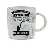 Hippowarehouse I Might Look Like I'm Listening But in My Head I'm Playing My Saxophone Printed Mug Various Colour Options Ceramic Cup Kitchenware 11oz