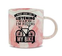 Hippowarehouse I Might Look Like I'm Listening But in My Head I'm Riding My Bike Printed Mug Various Colour Options Ceramic Cup Kitchenware 11oz