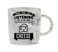 Hippowarehouse I Might Look Like I'm Listening But in My Head I'm Thinking About Cheese Printed Mug Various Colour Options Ceramic Cup Kitchenware 11oz