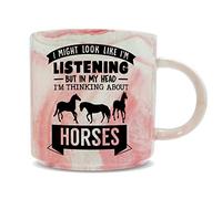 Hippowarehouse I Might Look Like I'm Listening But in My Head I'm Thinking About Horses Printed Mug Various Colour Options Ceramic Cup Kitchenware 11oz