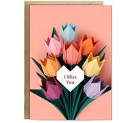Hippowarehouse I Miss You Birthday Card A5 Personalised with envelope for him for her Funny Cards for Men and Women Blank inside option