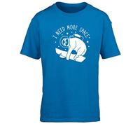 Hippowarehouse I Need More Space Sloth Kids Children's Short Sleeve t-Shirt Sapphire Blue