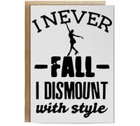 Hippowarehouse I never fall off I dismount with style - Ice skate Birthday Card A5 Personalised with envelope for him for her Funny Cards for Men and Women Blank inside option
