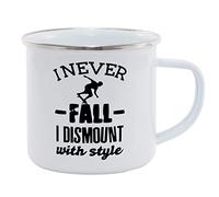 Hippowarehouse I Never Fall Off I Dismount with Style - Skateboard Printed Mug Various Colour Options Ceramic Cup Kitchenware 11oz