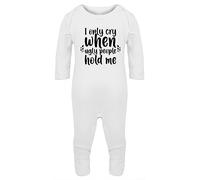Hippowarehouse I only cry when ugly people hold me Baby Romper all in one piece unisex