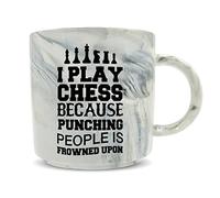 Hippowarehouse I Play Chess Because Punching People is Frowned Upon Printed Mug Various Colour Options Ceramic Cup Kitchenware 11oz