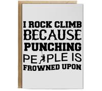 Hippowarehouse I rock climb because punching people is frowned upon Birthday Card A5 Personalised with envelope for him for her Funny Cards for Men and Women Blank inside option