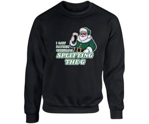 Hippowarehouse I saw father Christmas splitting the G unisex jumper sweatshirt pullover 5XL adult Black