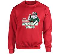 Hippowarehouse I saw father Christmas splitting the G unisex jumper sweatshirt pullover XL adult Red