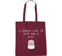 Hippowarehouse I Should Like to give You a kiss Thimble Tote Shopping Gym Beach Bag 42cm x38cm, 10 litres