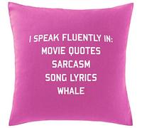 Hippowarehouse i speak fluently in movie quotes sarcasm song lyrics whale Printed bedroom accessory cushion cover case 41x41cm