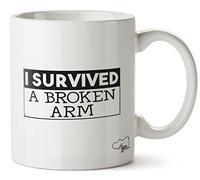 Hippowarehouse I Survived a Broken arm Printed Mug Cup Ceramic 10oz