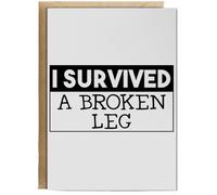Hippowarehouse I survived a broken leg Birthday Card A5 Personalised with envelope for him for her Funny Cards for Men and Women Blank inside option