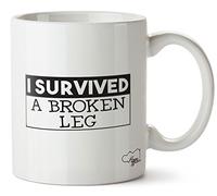 Hippowarehouse I Survived a Broken Leg Printed Mug Cup Ceramic 10oz