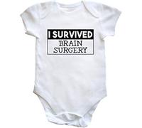 Hippowarehouse I survived brain surgery baby vest bodysuit (short sleeve) boys girls