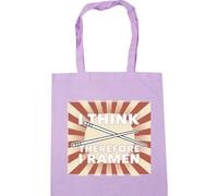 Hippowarehouse I think therefore I ramen Tote Shopping Gym Beach Bag 42cm x38cm, 10 litres