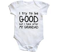 Hippowarehouse I try to be good but I take after my grandad baby vest bodysuit (short sleeve) boys girls