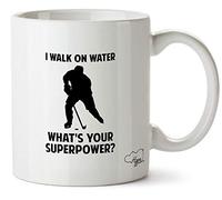Hippowarehouse I Walk On Water What's Your Superpower Ice Hockey Printed Mug Cup Ceramic 10oz