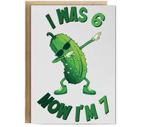 Hippowarehouse I was 6 now i'm 7 Personalised Card A6 with envelope for him for her Funny Cards for Men and Women Blank inside option