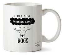 Hippowarehouse I was Busy Thinking About Dogs Sighthound Printed Mug Cup Ceramic 10oz