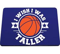 Hippowarehouse I wish i was a little bit taller Basketball printed mouse mat pad accessory black rubber base 240mm x 190mm x 60mm