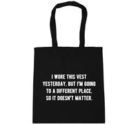 Hippowarehouse I wore this vest yesterday, but I'm going to a different place, so it doesn't matter Tote Shopping Gym Beach Bag 42cm x38cm, 10 litres