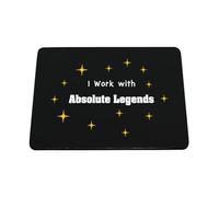 Hippowarehouse I work with absolute legends printed mouse mat pad accessory black rubber base 240mm x 190mm x 60mm