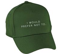 Hippowarehouse I Would Prefer Not to Baseball Cap hat Premium Printed 5 Panel OneSize Adults Bottle Green