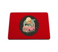 Hippowarehouse ice cream van in space printed mouse mat pad accessory black rubber base 240mm x 190mm x 60mm