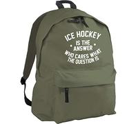 HippoWarehouse Ice Hockey is The Answer Who Cares What The Question is Backpack ruck Sack Dimensions: 31 x 42 x 21 cm Capacity: 18 litres