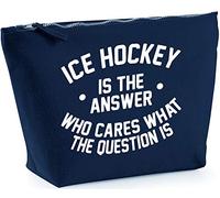 Hippowarehouse Ice Hockey is the Answer Who Cares What the Question Is printed make up cosmetic wash bag 18x19x9cm