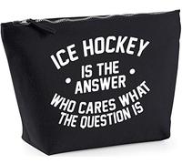 Hippowarehouse Ice Hockey is the Answer Who Cares What the Question Is printed make up cosmetic wash bag 18x19x9cm