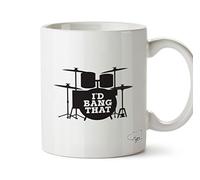 Hippowarehouse I'd Bang that (Drum Kit) Printed Mug Cup Ceramic 10oz