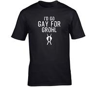 Hippowarehouse I'd Go Gay for Grohl Unisex Short Sleeve t-Shirt (Specific Size Guide in Description) Black