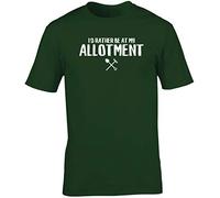 Hippowarehouse I'd Rather Be at My Allotment Unisex Short Sleeve t-Shirt (Specific Size Guide in Description) Forest Green