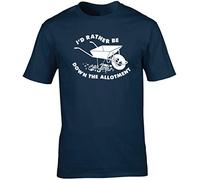 Hippowarehouse I'd Rather Be Down The Allotment Unisex Short Sleeve t-Shirt (Specific Size Guide in Description) Navy Blue