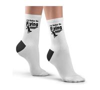 Hippowarehouse I'd Rather Be flying Socks Printed Childrens 26.5cm breathable Novelty Sock Gift