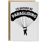 Hippowarehouse I'd Rather Be Paragliding Birthday Card A5 Personalised with envelope for him for her Funny Cards for Men and Women Blank inside option